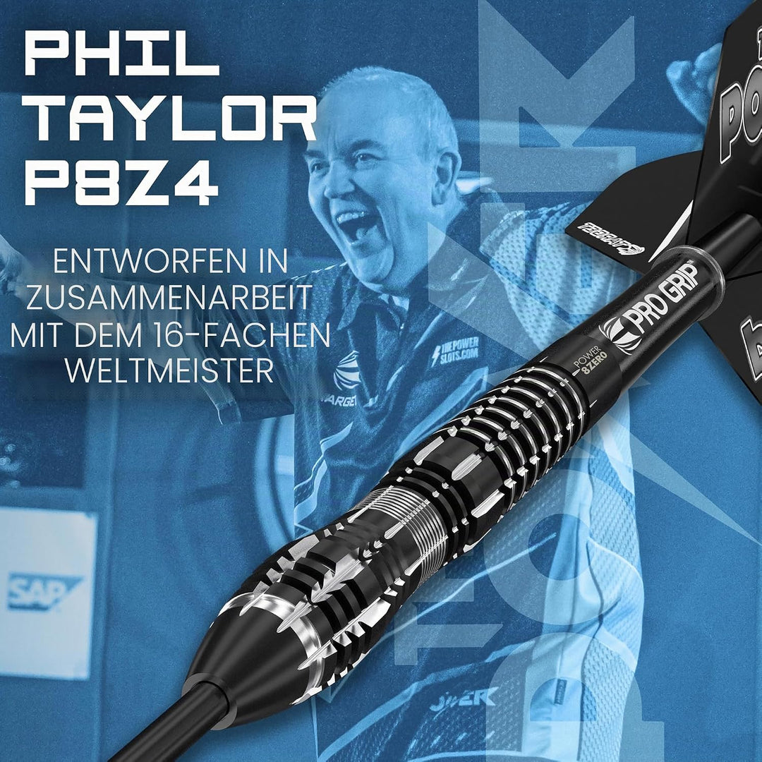 Target Darts Phil Taylor Power 8-Zero Schwarz 80% Wolfram Steeldarts-Set Schwarz P8Z4 23G Single, Sc