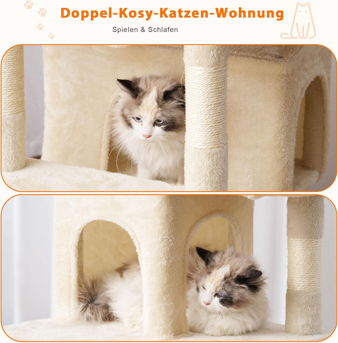 Heybly Kratzbaum, 178 cm Hoch, kratzsäule für Indoor Katzen, Mehrstöckiger Katzenkratzbaum mit 8 Kra