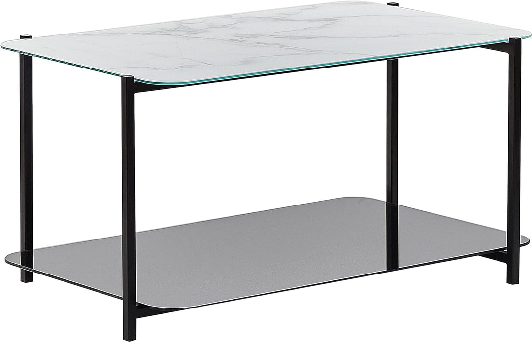 Couchtisch Marmor Optik weiss schwarz 77 x 47 cm rechteckig modern Gloster