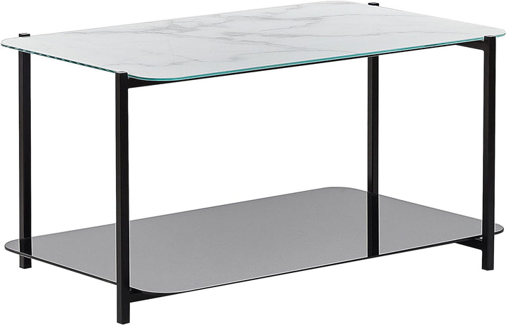 Couchtisch Marmor Optik weiss schwarz 77 x 47 cm rechteckig modern Gloster