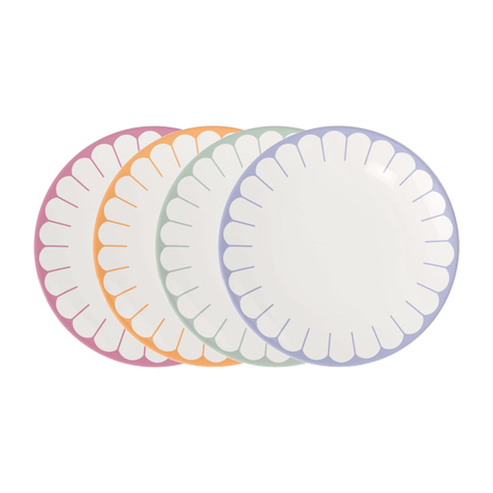 Villeroy & Boch - Fleur Couleur Frühstücksteller-Set 4-teilig, Dessertteller, Kleine Teller für Früh
