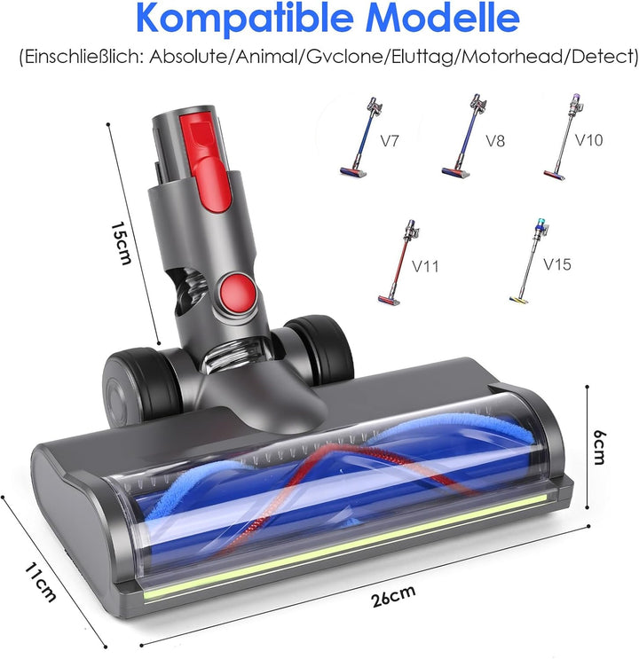 Bürste Ersatzteile mit Staubdetektionsfunktion kompatibel für Dyson V7 V8 V10 V11 V15 Staubsaugern B