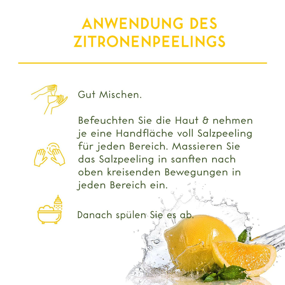 Ultra Körperpeeling Body Scrub Lemon Mint 510g - Natürliches Körperpeeling mit Totem Meer Salz - Feu