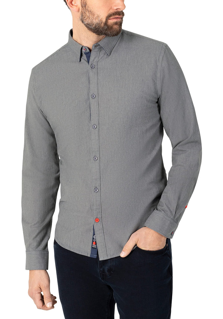 Timezone Herren Hemd S Dark Grey Melange, S Dark Grey Melange