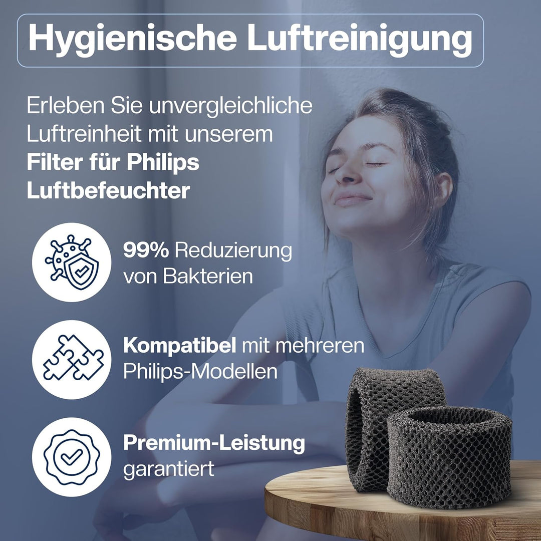 [NEU] 2 Filter für Philips Luftbefeuchter [HU4814, HU4813, HU4811, HU4803 & HU4801 – Ersetzt FY2401]