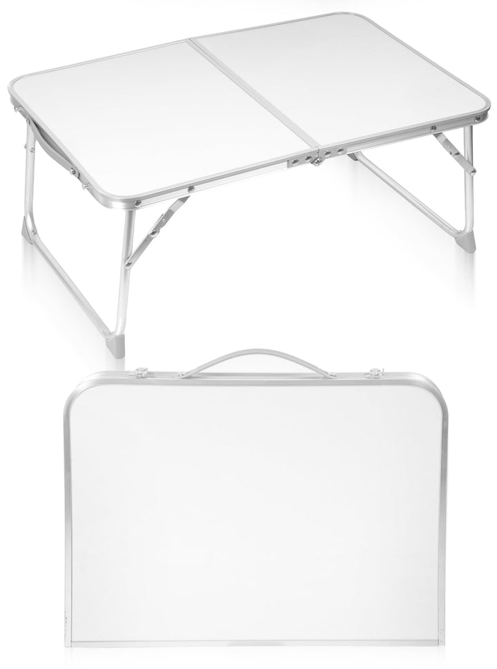MalTec Campingtisch Klapptisch im Koffer 60x40x25 Weiss Fischen Gartentisch aus Alu und MDF für Pick