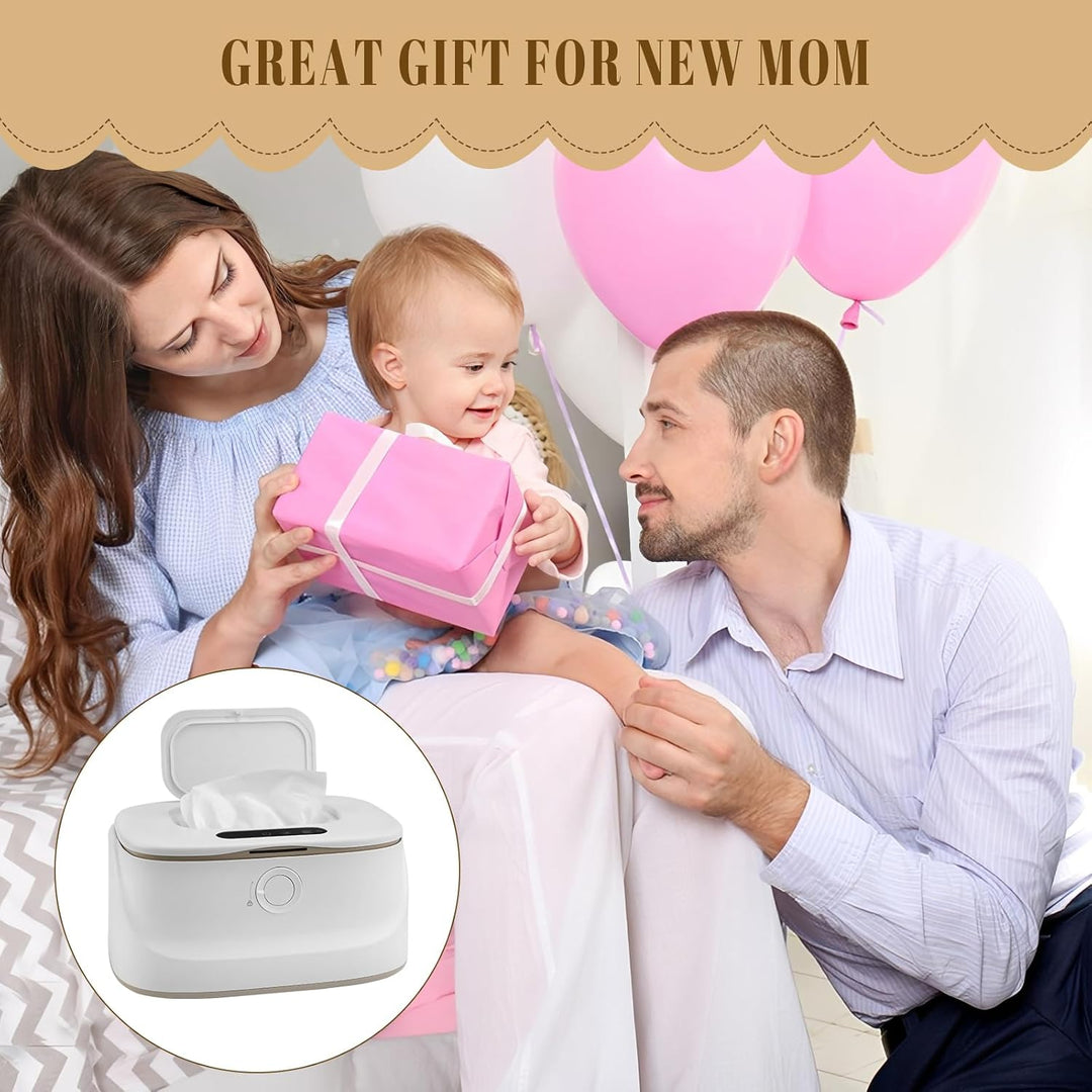 Baby-Feuchttuchwärmer, 3 Temperatur- und 3 warmen Nachtlichtern, schnelles Aufheizen, USB-Aufladung,