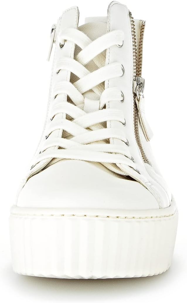 Gabor Damen High-Top Sneaker, Frauen Halbschuhe,Wechselfussbett 38 EU Weiss Latte, 38 EU Weiss Latte