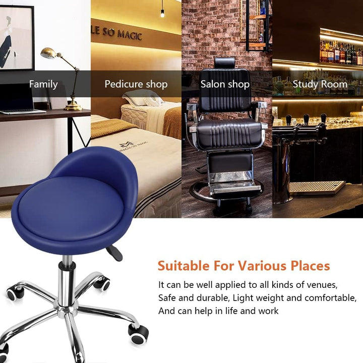KKTONER Rollhocker mit Rückenlehne höhenverstellbar drehbar Arbeitshocker Drehhocker Rollhocker Büro