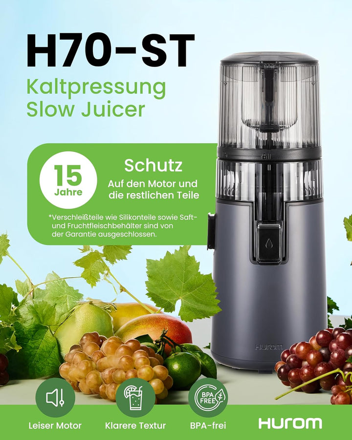 Hurom H70ST Neuer Slow Juicer | Elektrische Kaltpresse | Entsafter für Gemüse &amp; Obst | 1.8L Kapazitä