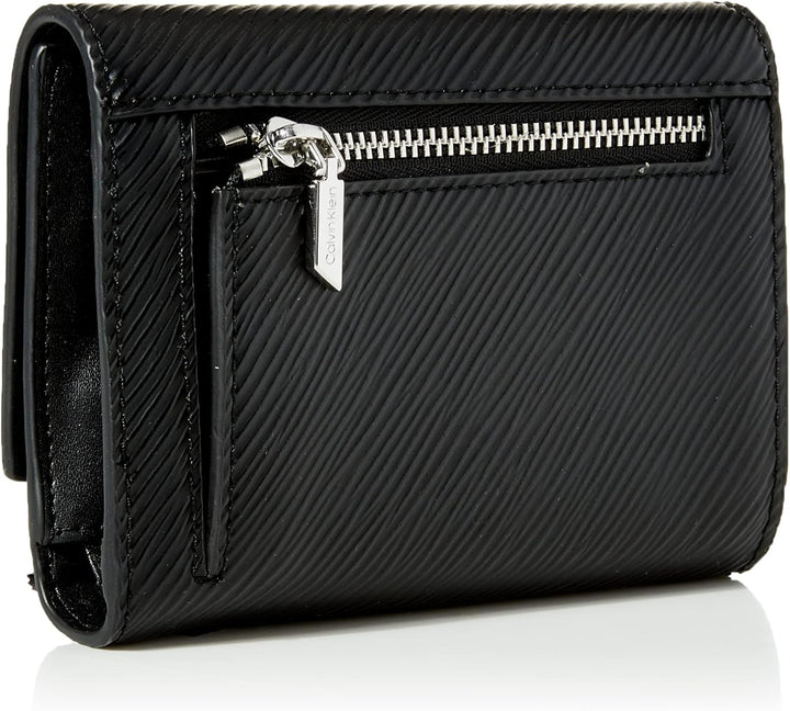 Calvin Klein Damen Elevated Trifold Md Saffiano Geldbörsen, Ck Schwarz