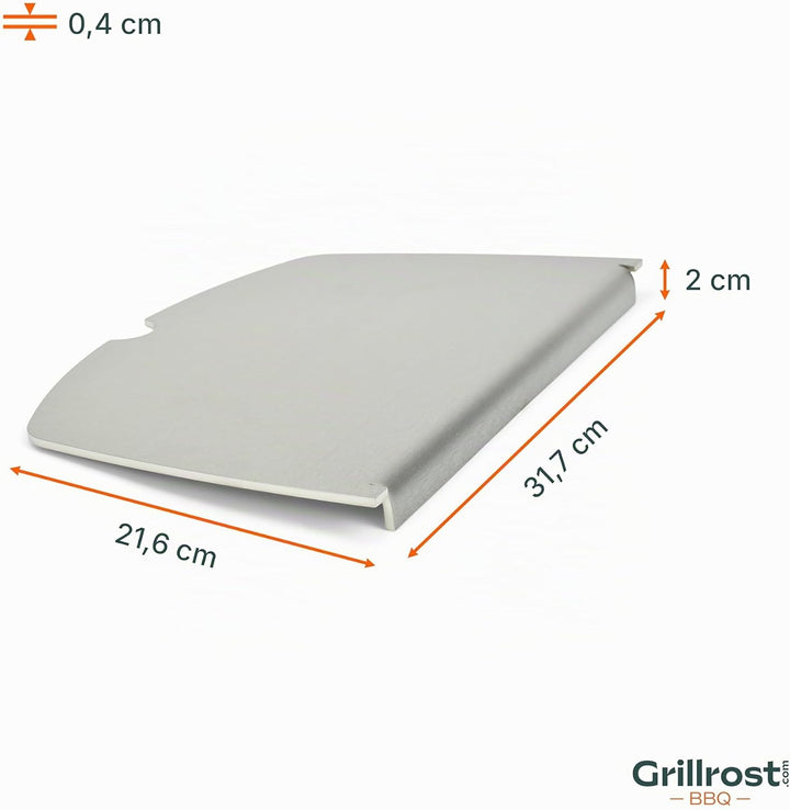 Grillrost.com Das Original Edelstahl Grillplatte | Plancha passend für Weber Q100/1000 - ersetzt ein