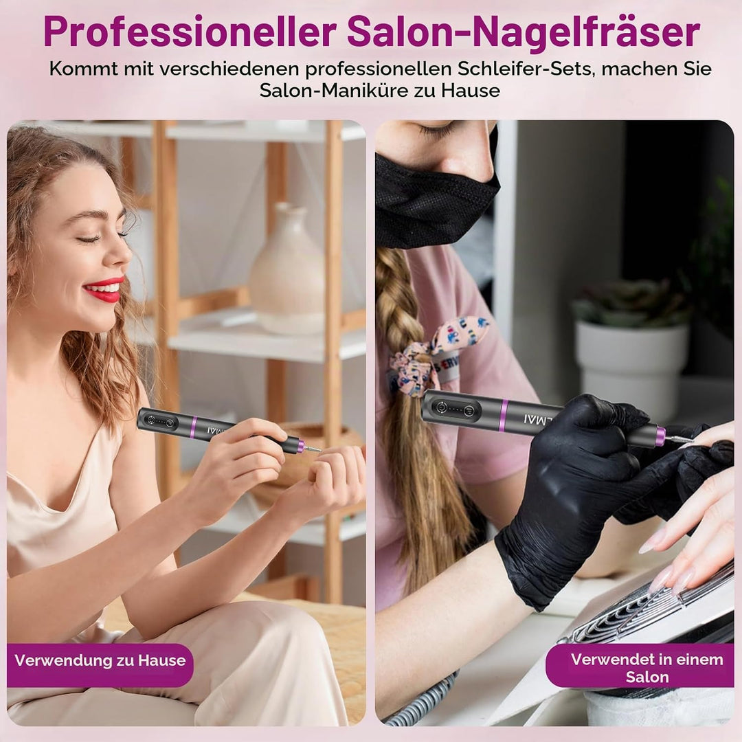 Halmai Elektrischer Nagelbohrer – Professioneller, verbesserter kabelloser Nagelbohrer für Nagel-Ent