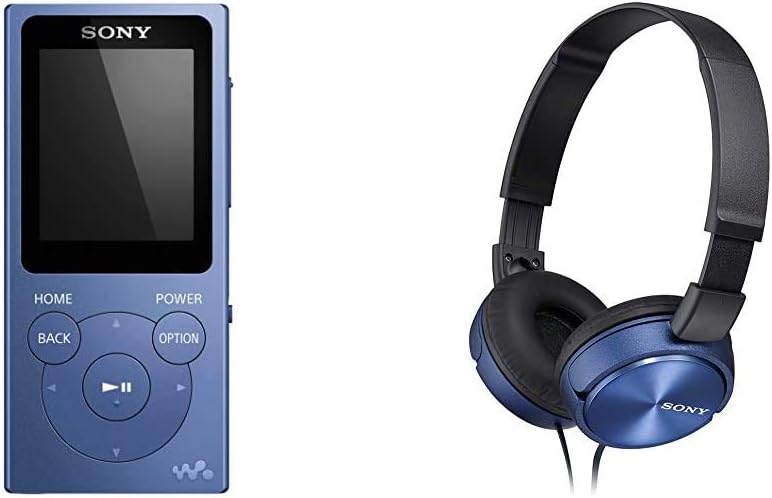 Sony NW-E394 Walkman 8GB (Speicherung von Fotos, UKW-Radio-Funktion) blau & Sony MDR-ZX310L Lifestyl