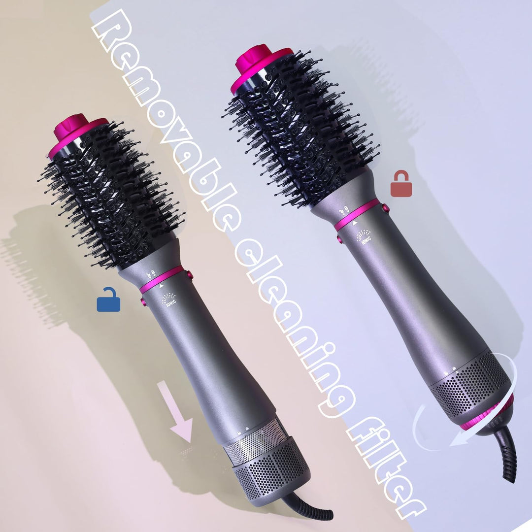 Haartrockner-Bürste, 4-in-1, Blasbürste, abnehmbarer Haartrockner mit negativen Ionen, mit Diffusor,