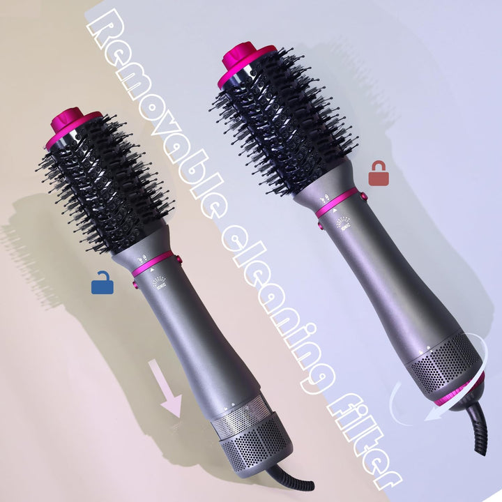 Haartrockner-Bürste, 4-in-1, Blasbürste, abnehmbarer Haartrockner mit negativen Ionen, mit Diffusor,