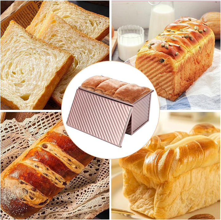Toastbrotform Aluminium, Toastbrot Backform Mit Deckel 450g, Brot Antihaft Brotformen, Mit Teigschab