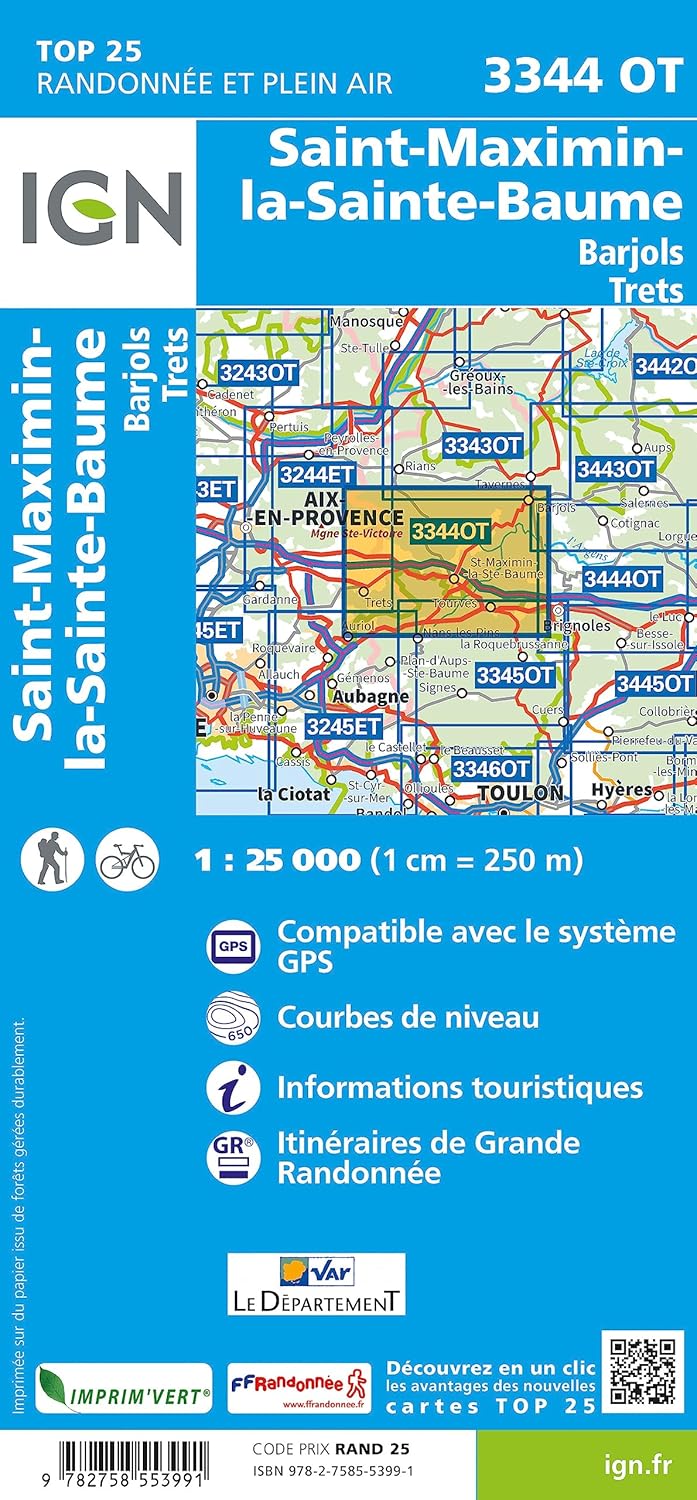 3344OT Saint Maximin la Sainte Baume (TOP 25), Karte