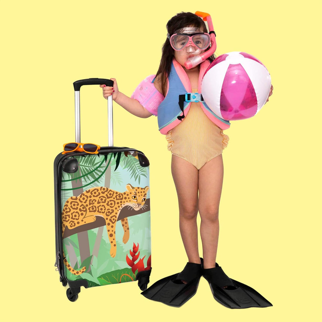 NoBoringSuitcases.com® Koffer Handgepäck Trolley Rollkoffer Kleine Reisekoffer mit 4 Rollen - Dschun