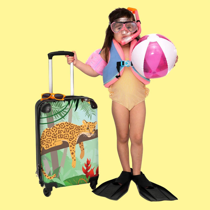 NoBoringSuitcases.com® Koffer Handgepäck Trolley Rollkoffer Kleine Reisekoffer mit 4 Rollen - Dschun