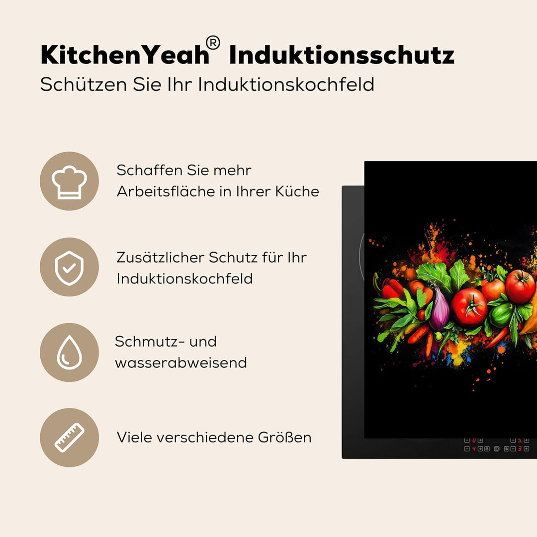KitchenYeah© Herdabdeckplatte 59x51 cm Einteilig Induktionsmatte Küche Abdeckung Ceranfeld Herd Abde