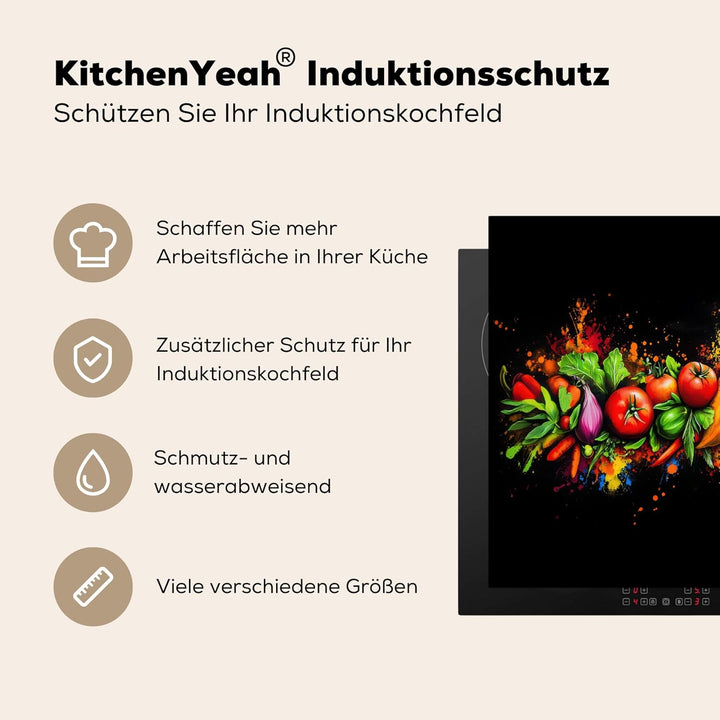 KitchenYeah© Herdabdeckplatte 59x51 cm Einteilig Induktionsmatte Küche Abdeckung Ceranfeld Herd Abde