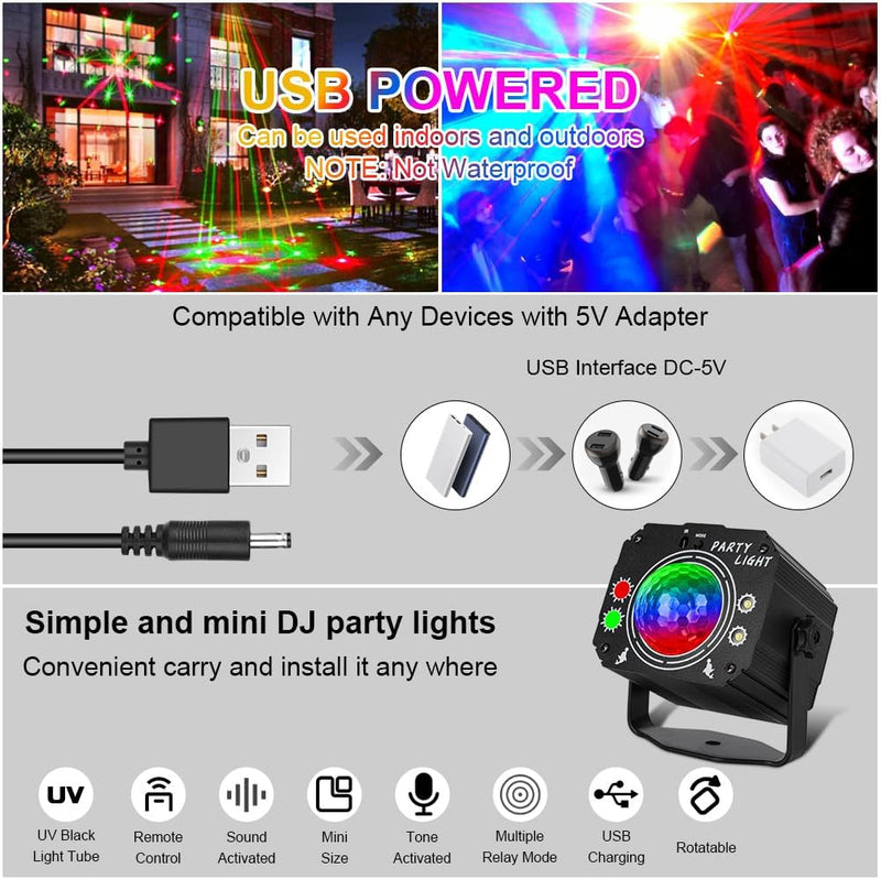 URAQT Discokugel, Discolicht Partylicht mit Fernbedienung 60 Modi LED Musikgesteuert Discolicht Disk