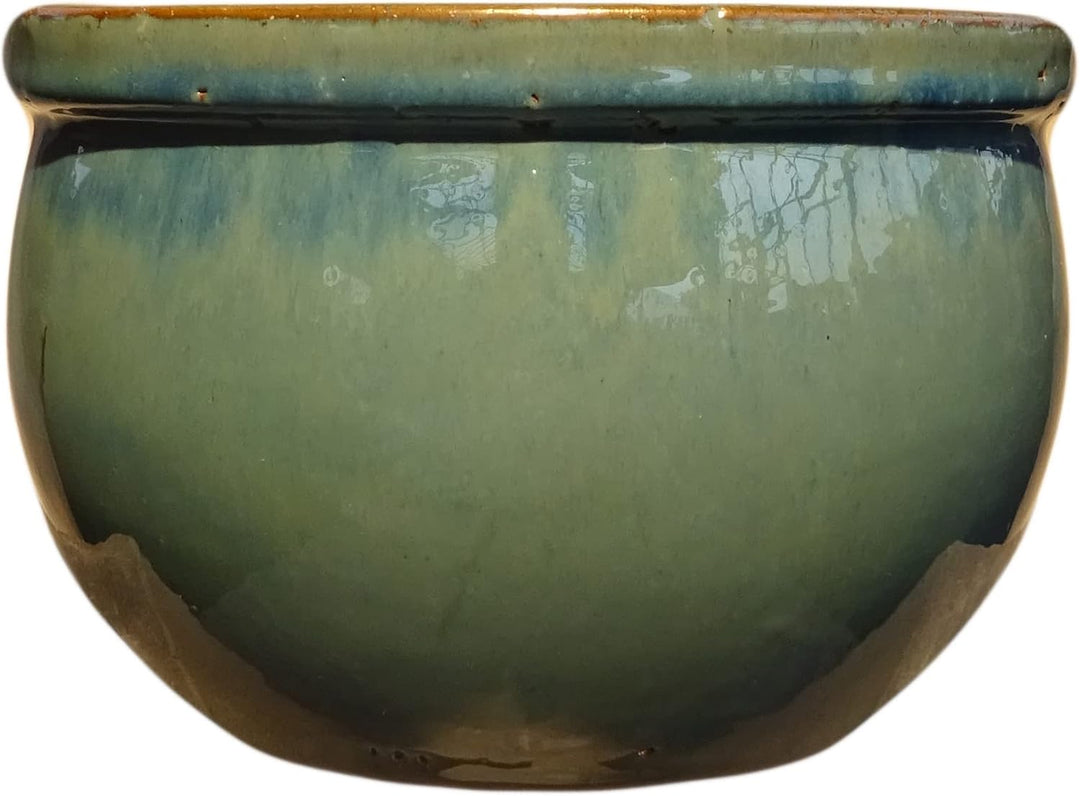 TucanoHamburg Blumentopf, Modell Bamboo in Jade, grün/blau 50x32cm, frostfest