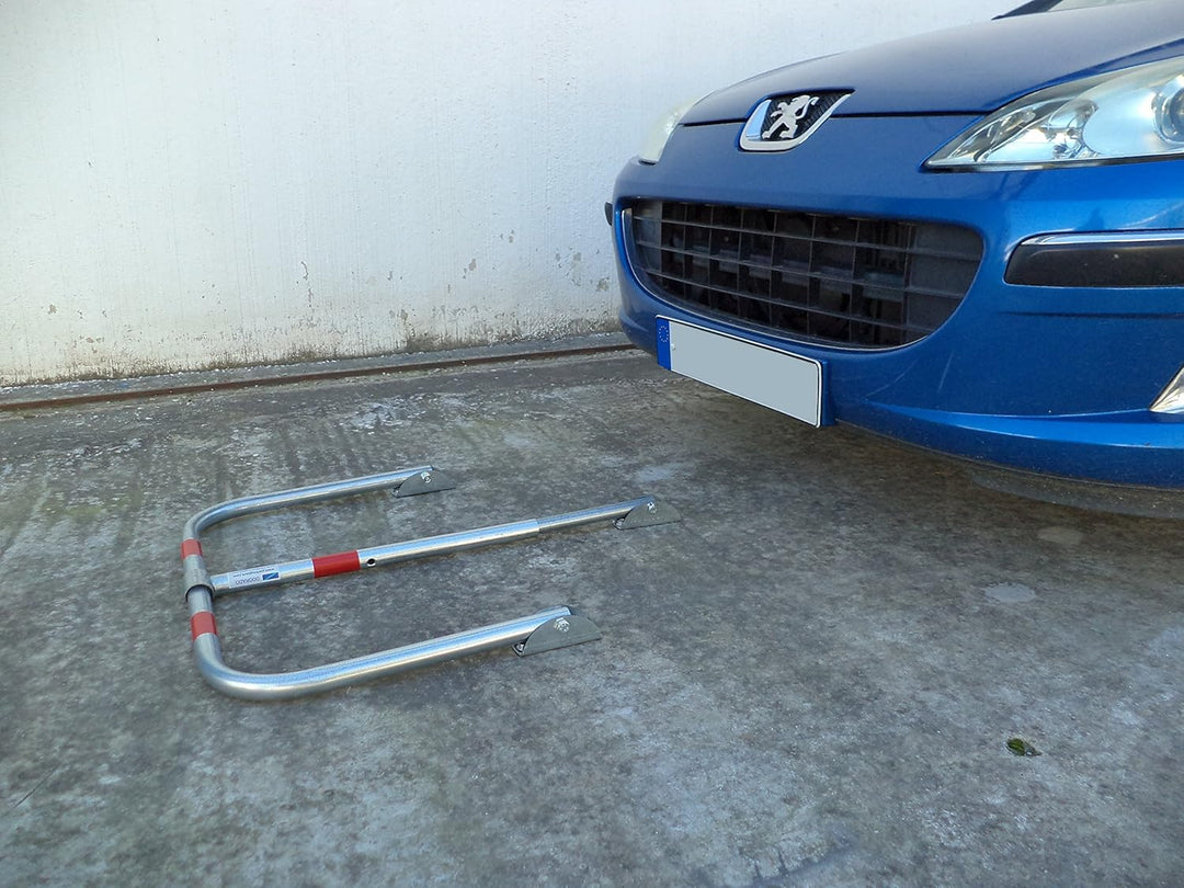 SNS SAFETY LTD Parkplatzsperre Klappbar, aus verzinktem Stahlrohr 32 mm, mit 3 Beinen, Vorhängeschlo