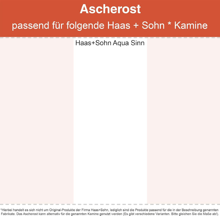 Kaminrost/Ascherost Eckig 360 x 220 x 30 mm passend für Haas+Sohn Aqua ** Kaminöfen inkl. Modellüber