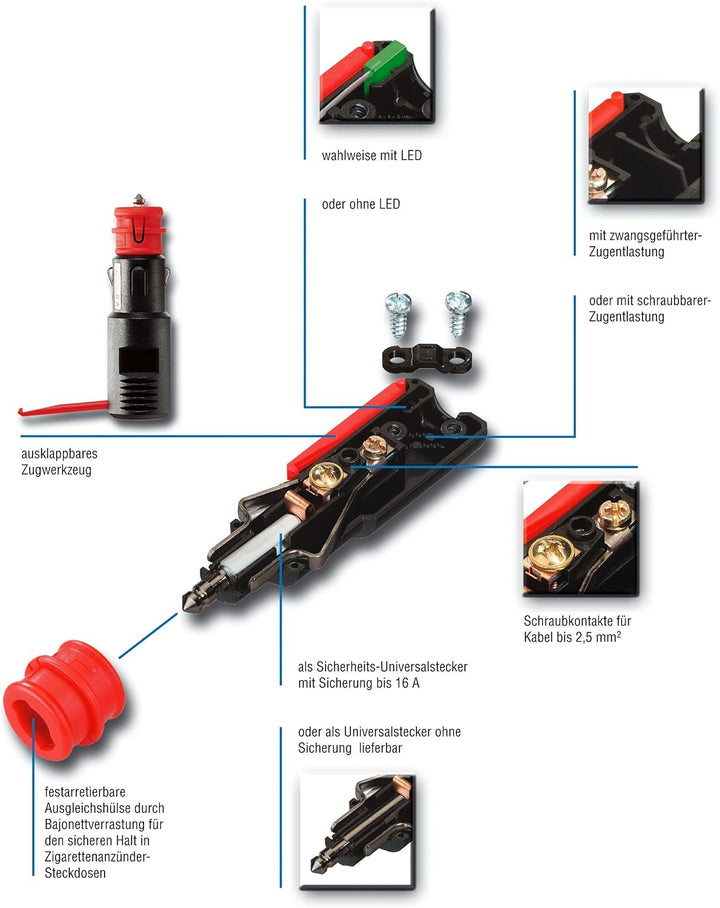 PRO CAR winkelbarer Sicherheits-Stecker mit Kabel