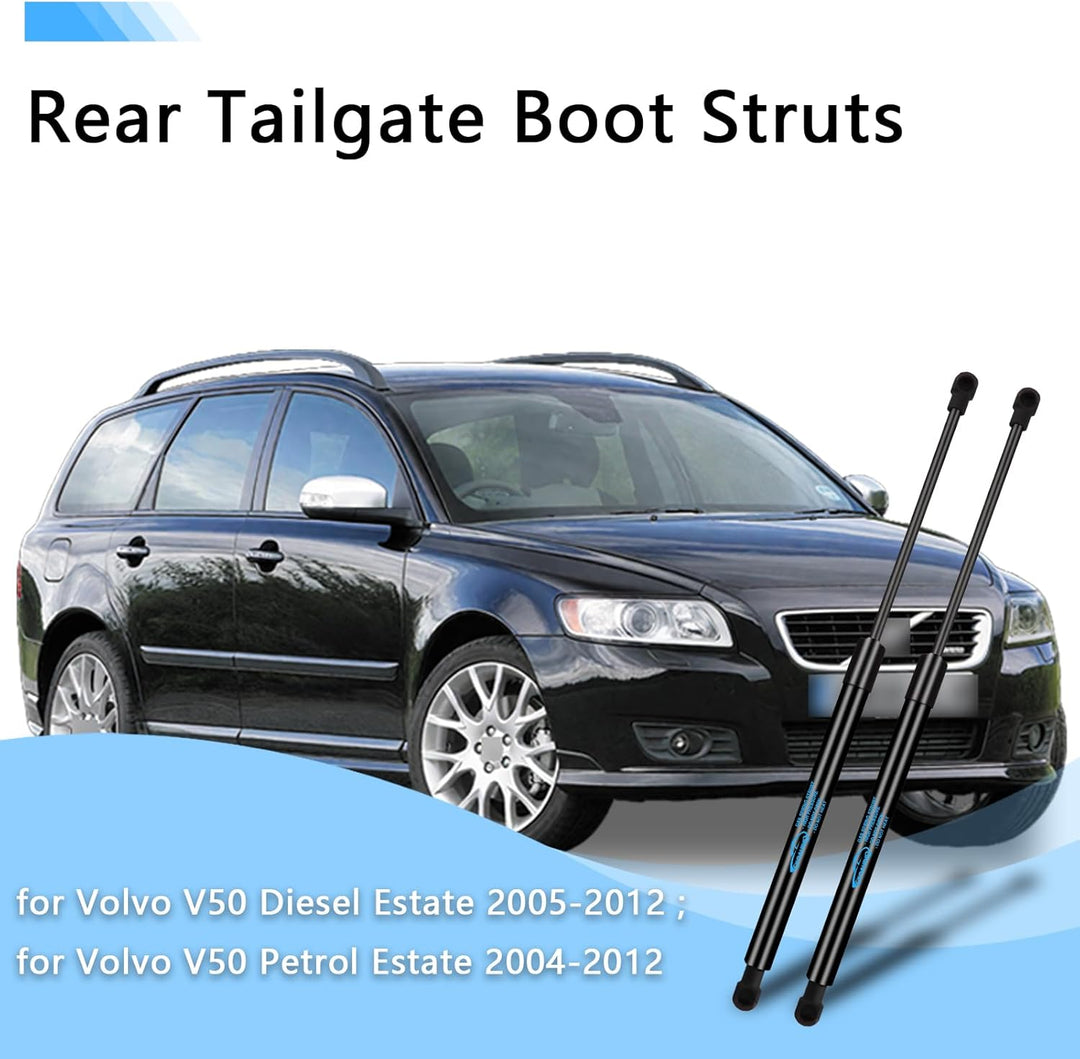 2x Gasdruckfeder für Volvo V50 Estate MW 2004-2012 Heckklappendämpfer Schwarz Gasfeder Heckklappe Ed