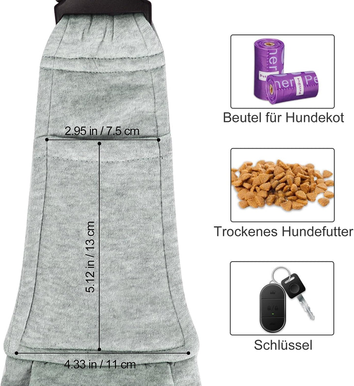 PETLOFT Tragetuch Hund, Reversibel Kleine Hundetrage, Einstellbar Pet Tragetuch, Freisprecheinrichtu