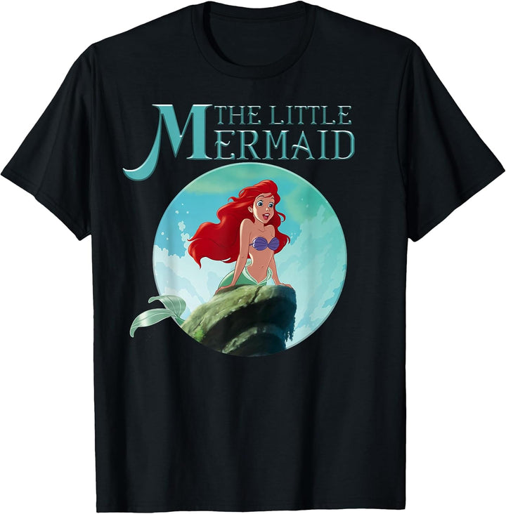 Mens Disney Little Mermaid Ariel Splash Rock Graphic T-Shirt Medium Pink