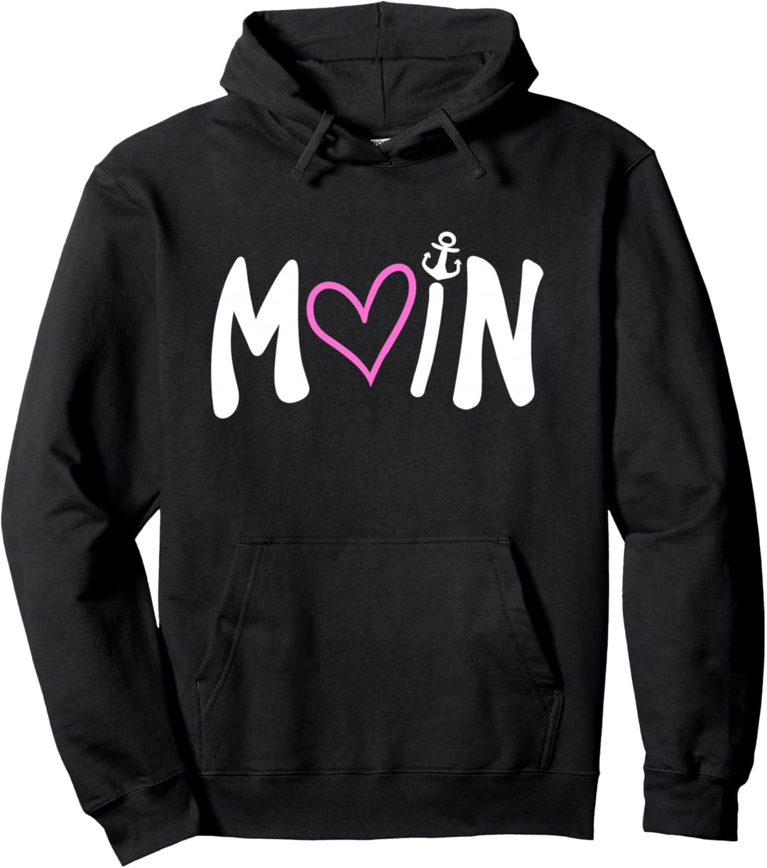 Moin mit Anker Herz Plattdeutsch Begrüssung Pullover Hoodie