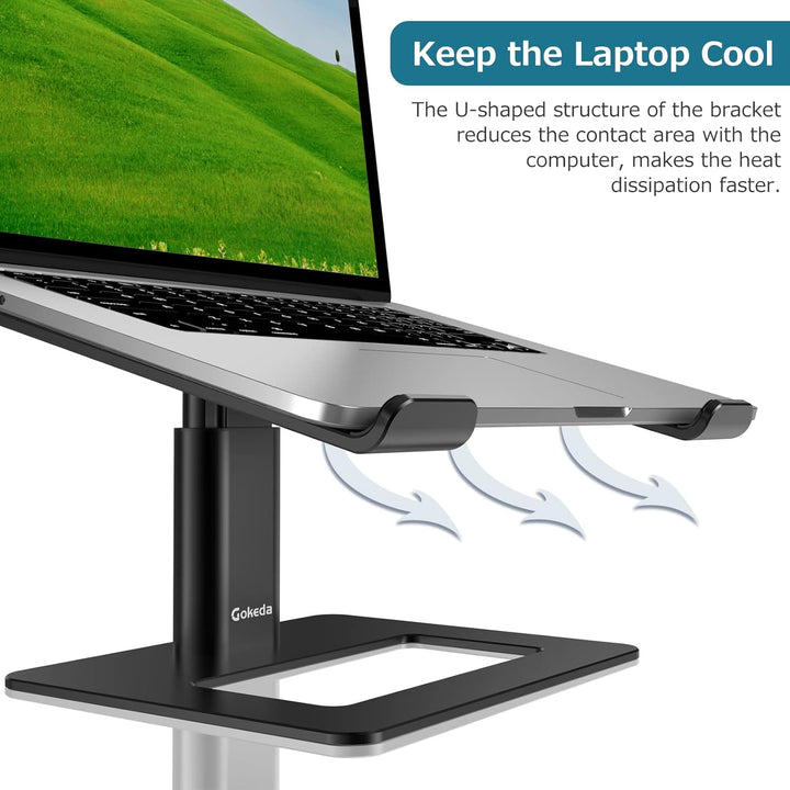 GOKEDA Laptop ständer, ergonomisch Verstellbarer Computerständer, Höhenhalter aus Aluminiumlegierung