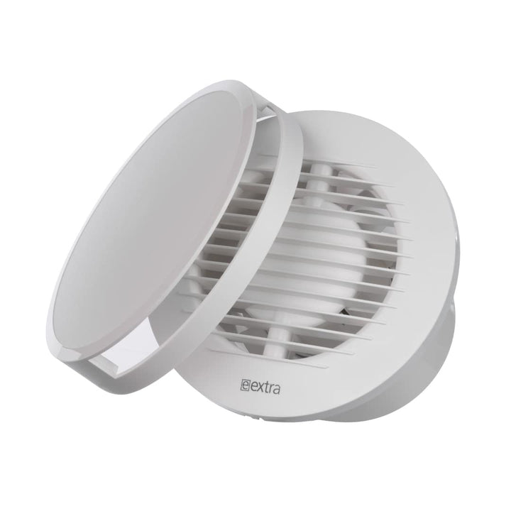 EUROPLAST Ø 100mm Badlüfter Timer/Nachlauf, Wandlüfter Rund Front - Ventilator Wandventilator Abluft