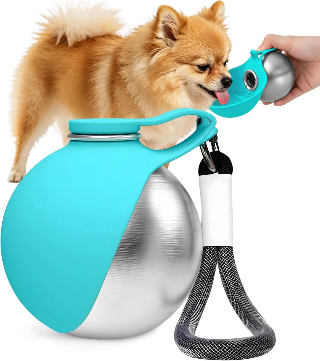 Trinkflasche Hunde für Unterwegs, Hundetrinkflasche für Unterwegs, 285 ml Edelstahl Hunde Trinkflasc
