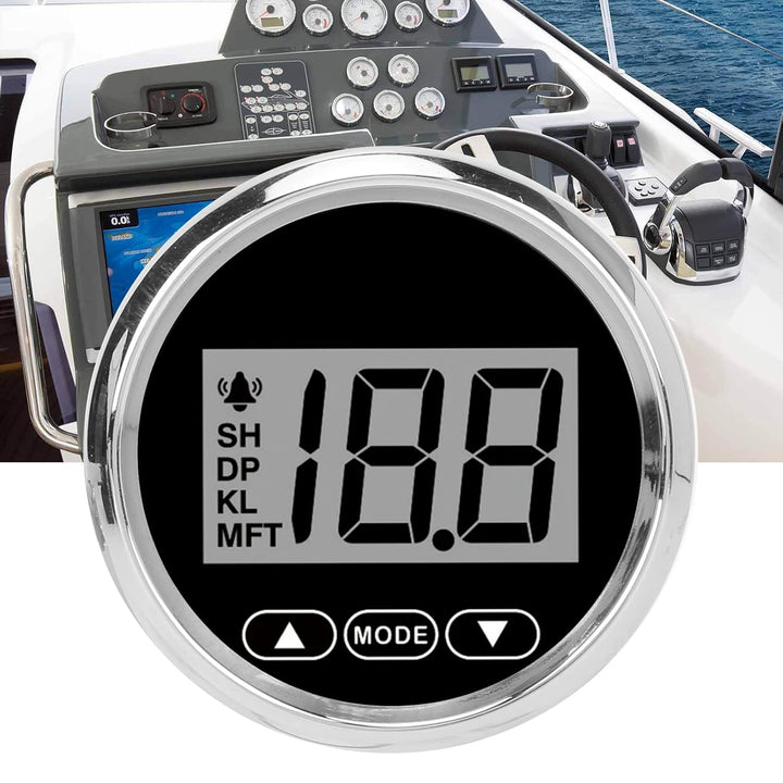 Tiefenmesser Boot,Bootstiefenmesser,52 Mm / 2 Zoll Marine-Tiefenmesser Digitaler Tiefenmesser Rang 1