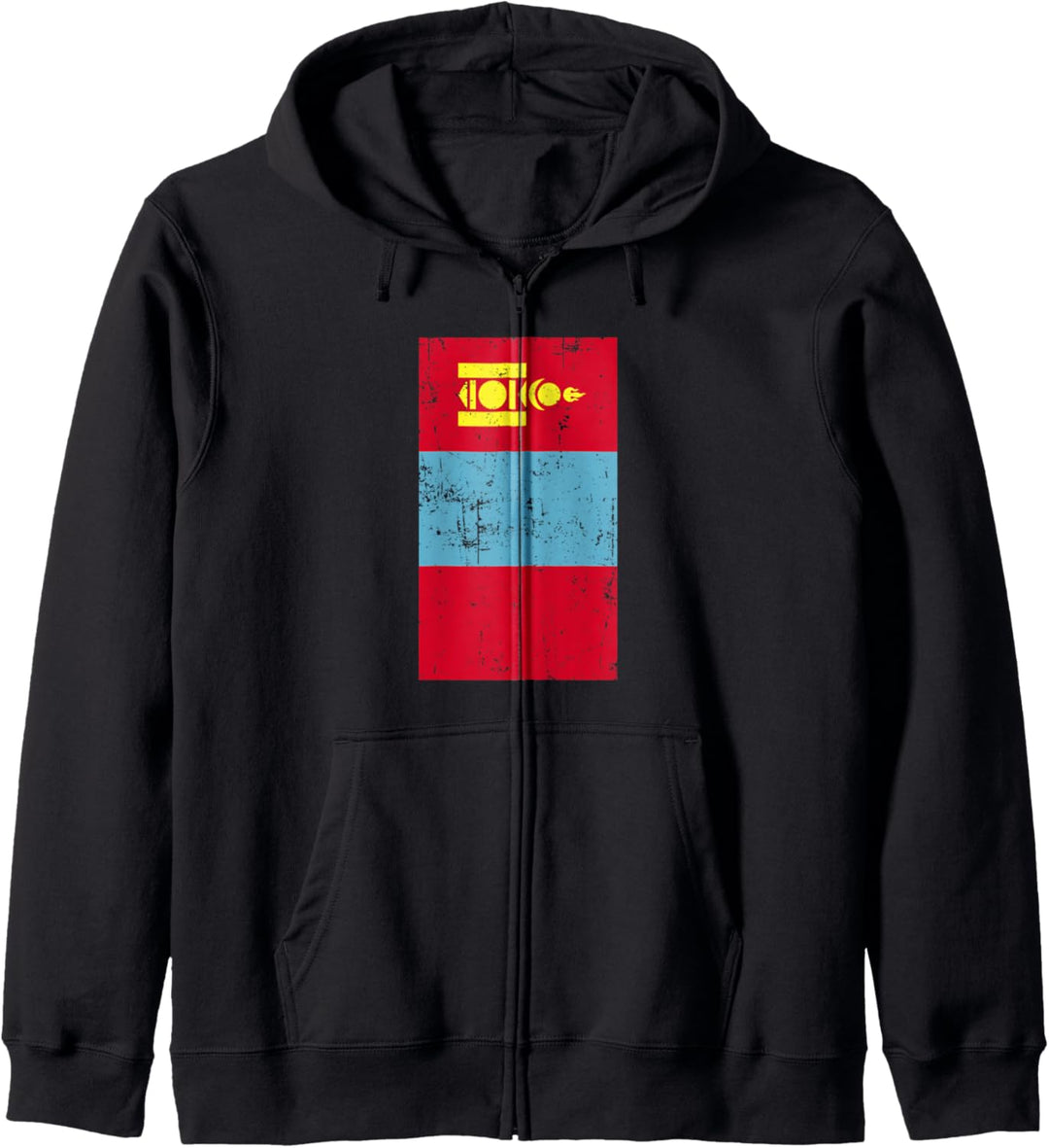 Mongolia East Asia Ulaanbaatar Distressed Flag Kapuzenjacke