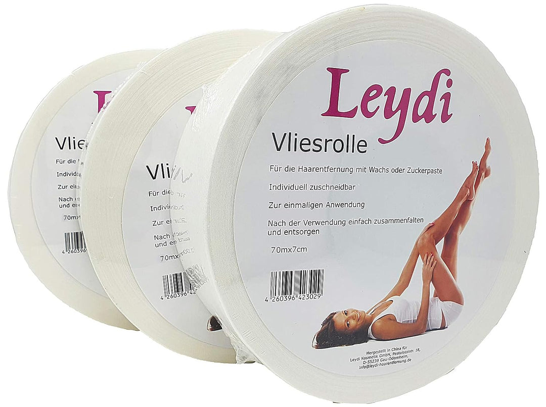 Sparangebot 3x Leydi Vliesrolle - für die Haarentfernung mit Warmwachs und Zuckerpaste