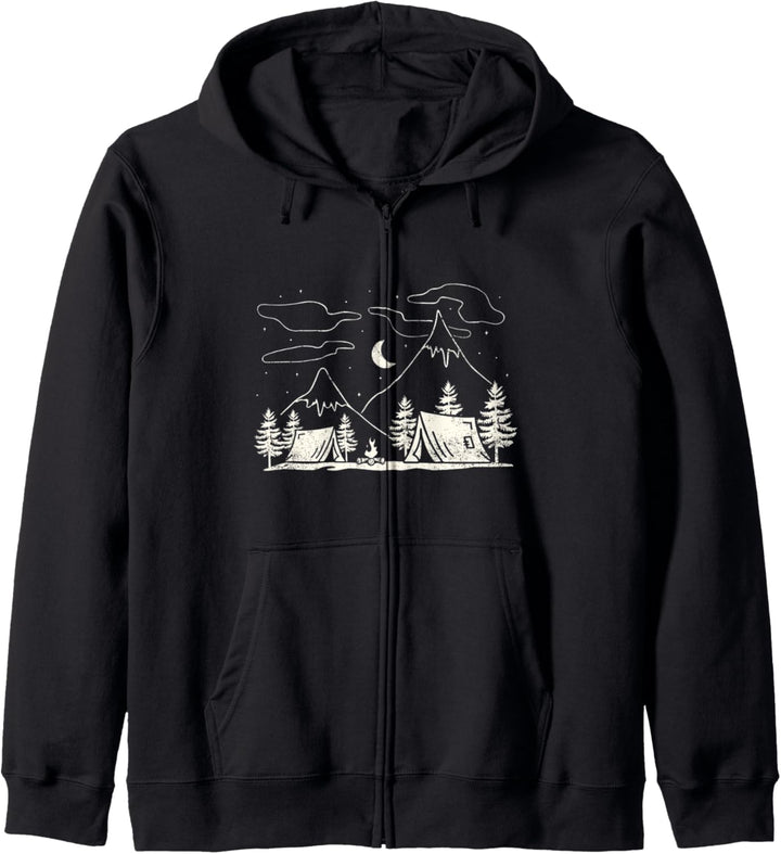 Camping graphic tree scene Forest hiking trendy Kapuzenjacke