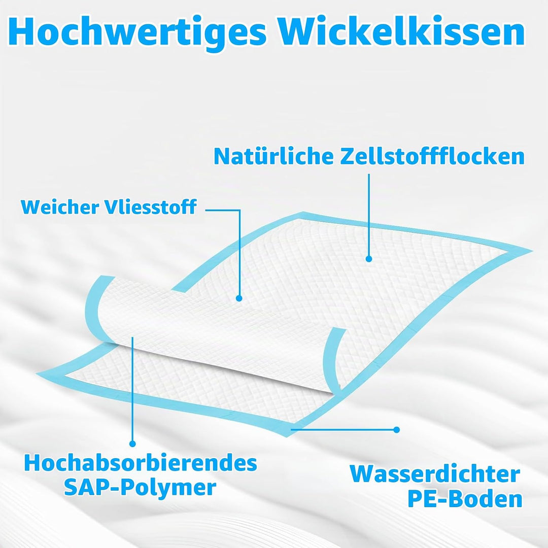 30 Stück Baby Wickelauflage, 60 × 90 cm Inkontinenzunterlage Wickelunterlage Einweg, Baby Changing M