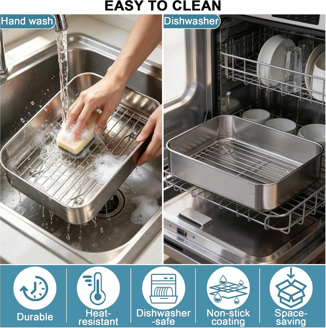 Heissluftfritteuse Zubehör 7-tlg, Edelstahl Airfryer Auflaufform für Ninja FlexDrawer AF500EU AF400E
