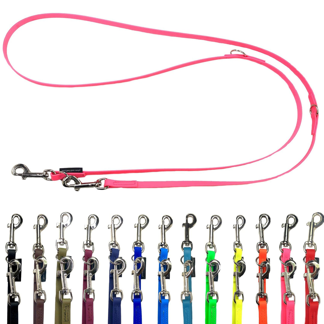 Biothane Hundeleine kleine Hunde/grosse Hunde verstellbar 2m / 2,40m / 2,80m / 3,50m / 5m SILBERNER