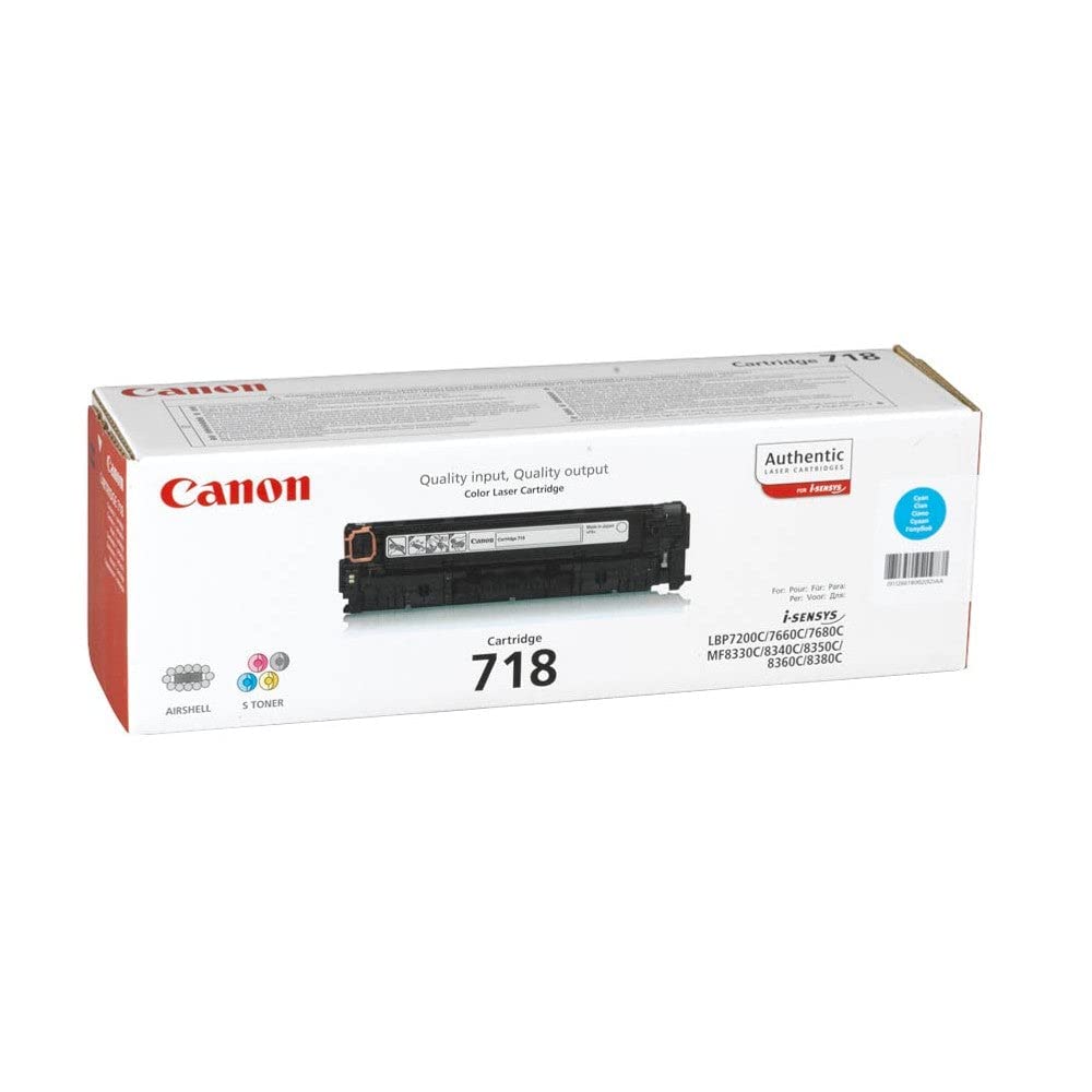 Canon 718 C original Toner Cian für ISensys Laserdrucker Toner Cartridge Cyan, Toner Cartridge Cyan