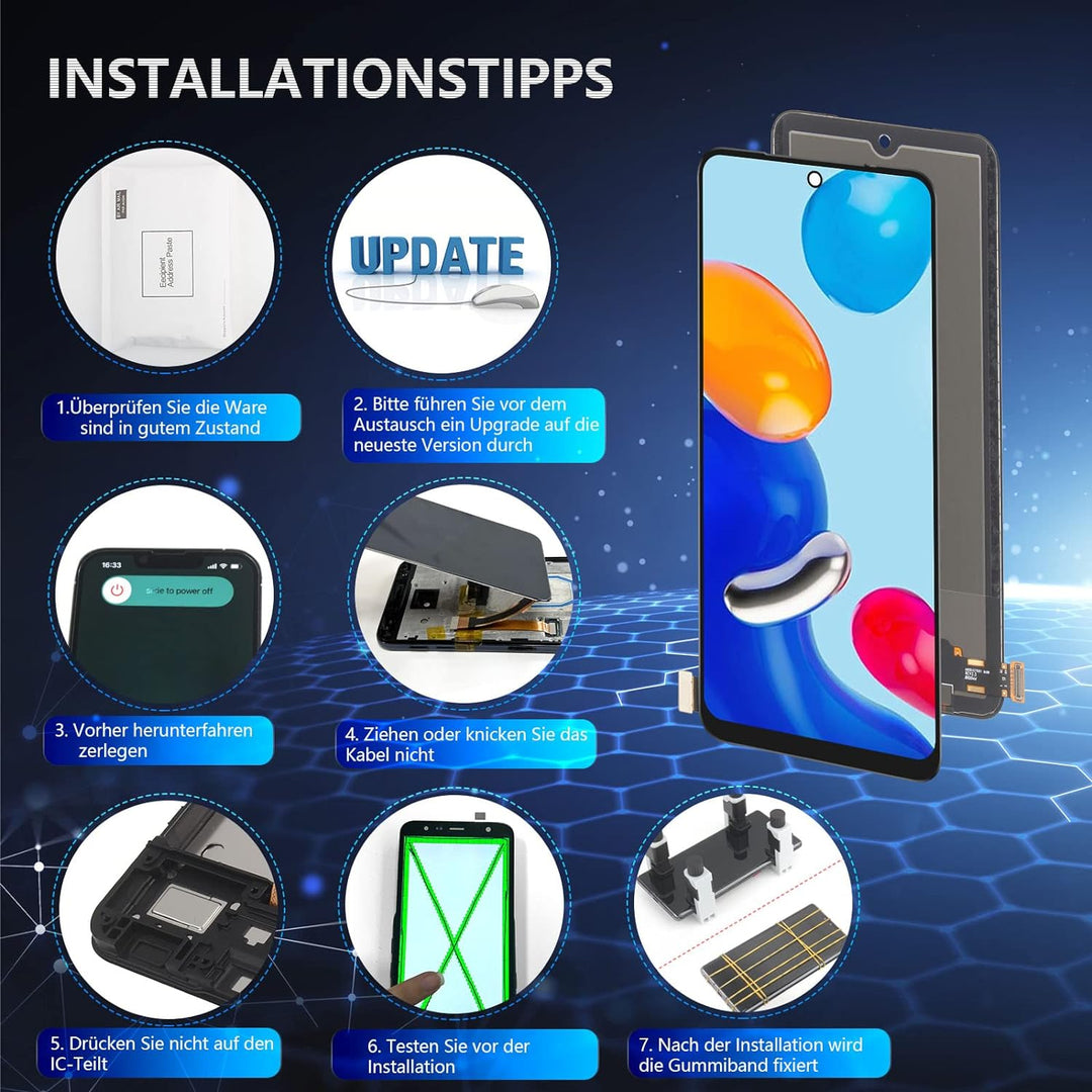 RongZy Ersatz Display Kompatibel für Xiaomi Redmi Note 11S /Redmi Note 11 2201117SG 2201117SI/220111