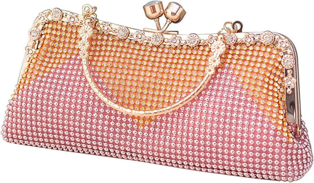 CORIOS Damen-Clutch Strasssteine Abendtasche Strass Handtasche Diamant Schultertasche Klein Tasche E