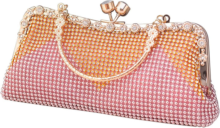 CORIOS Damen-Clutch Strasssteine Abendtasche Strass Handtasche Diamant Schultertasche Klein Tasche E