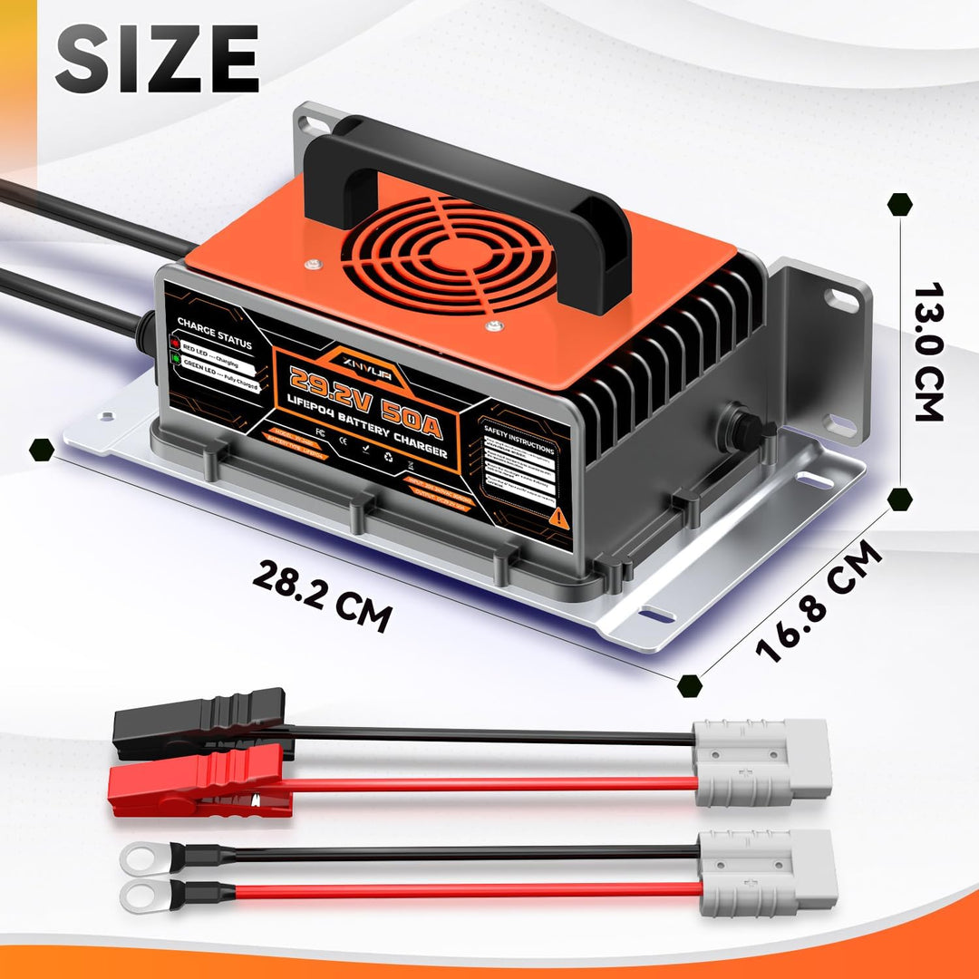 29,2V 50A LiFePO4 Ladegerät für 24V (25,6V) Lithium Eisenphosphat Batterieladegerät Schnellladung sc